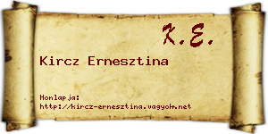 Kircz Ernesztina névjegykártya