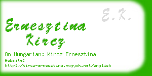 ernesztina kircz business card